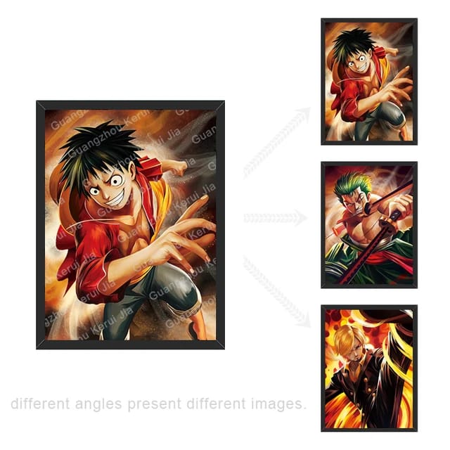 QUADRO DECORATIVO - LUFFY E SANJI , ZORO