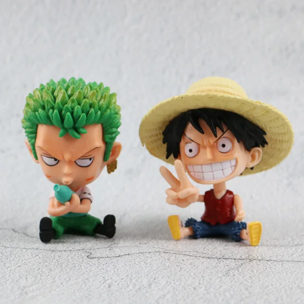 FIGURINHAS DE AÇÃO LUFFY e ZORO - ONE PIECE