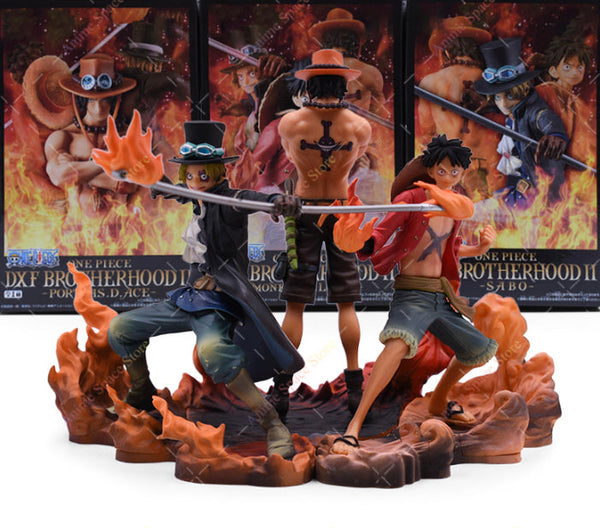 FIGURA DE AÇÃO LUFFY , ACE , SABO - ONE PIECE