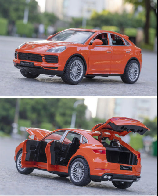 CARRO COLECIONÁVEL PORSCHE CAYENNE LARANJA ESCALA 1:24