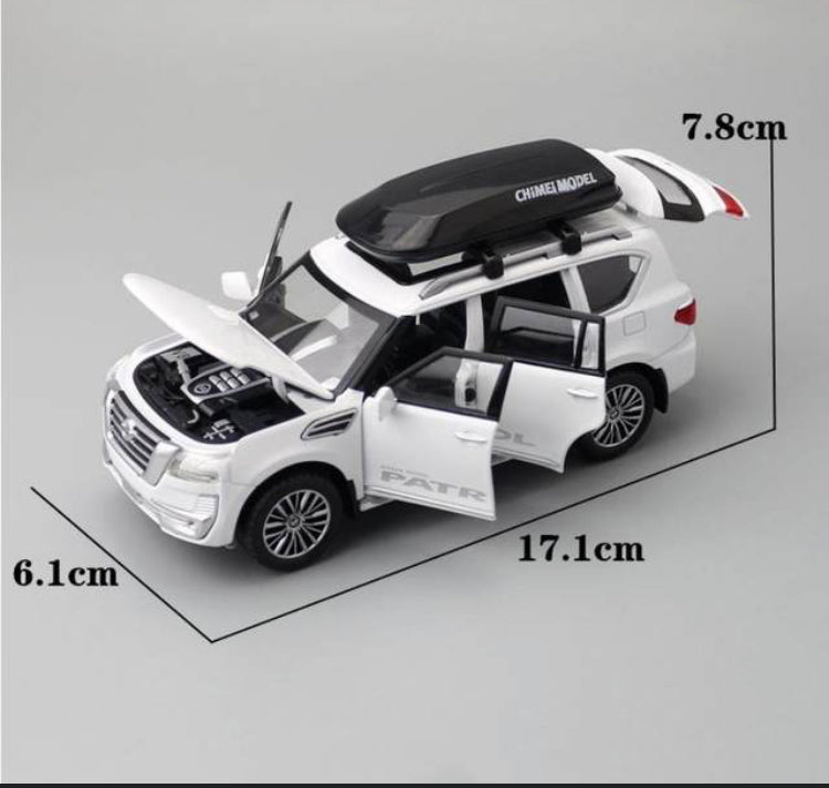 CARRO COLECIONÁVEL NISSAN PATROL BRANCO ESCALA 1:32