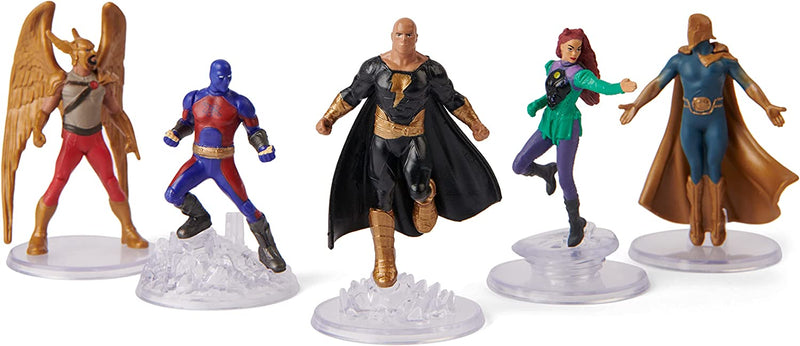 CONJUNTO FIGURINHAS DE AÇÃO ADÃO NEGRO SOCIEDADE DA JUSTIÇA - NOVO DC Comics