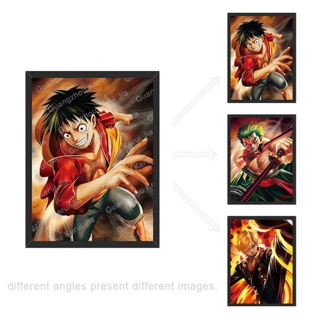 QUADRO DECORATIVO - LUFFY E SANJI , ZORO