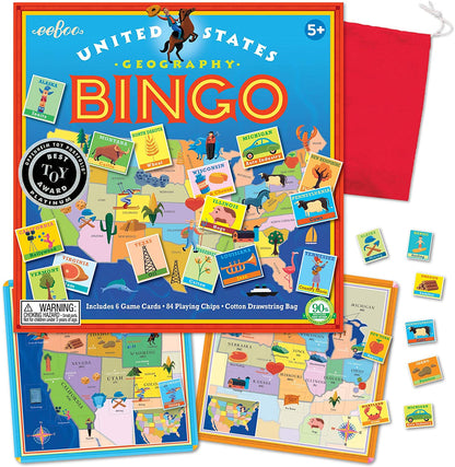 Bingo dos Estados Unidos para Crianças