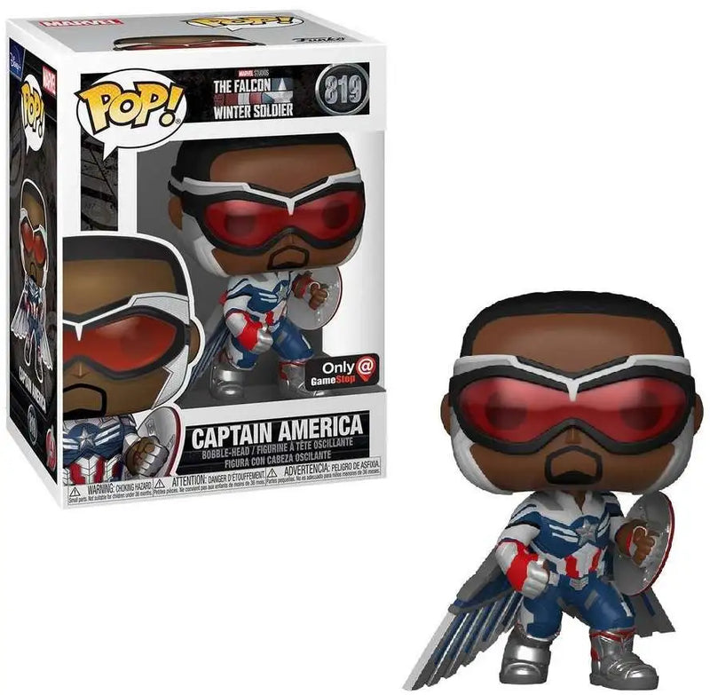 Funko Pop! Marvel: Falcão e o Soldado Invernal - Capitão América (Sam Wilson), 3,75 polegadas