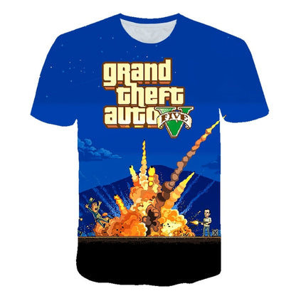 Camisolas GTA V em 3D impressão- Tamanho Juvenil 8-16 anos